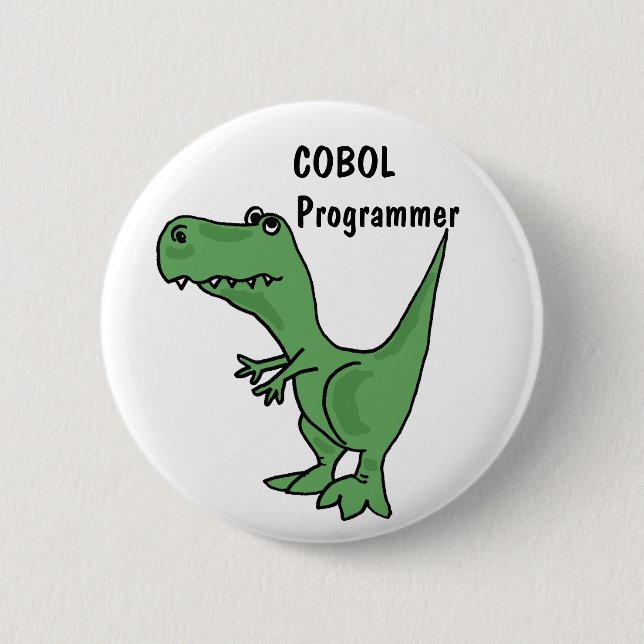 AZ- botón del dinosaurio del programador de COBOL (Anverso)