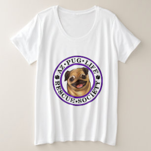 AZ Pug Life más camiseta tamaño