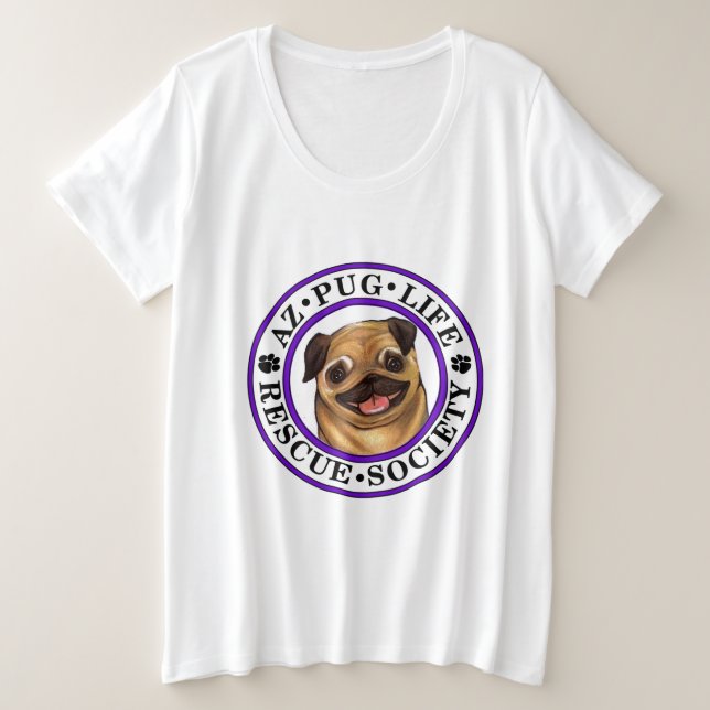 AZ Pug Life más camiseta tamaño (Anverso del diseño)