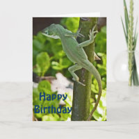 AZ- tarjeta de cumpleaños del lagarto del camaleón