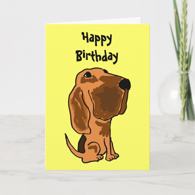 AZ- tarjeta de cumpleaños divertida del sabueso (Anverso)