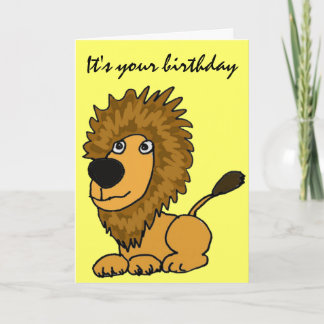 AZ - Tarjeta de cumpleaños divertida para leones