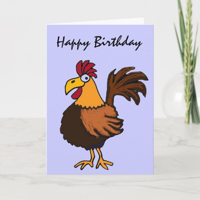 AZ- Tarjeta de cumpleaños feliz de Rooster (Anverso)