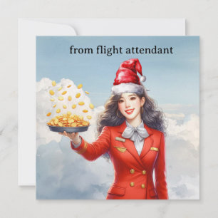 Azafata Asistencia de vuelo saludo Navidad