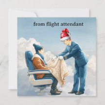 Azafata Asistencia en vuelo saludo Navidad