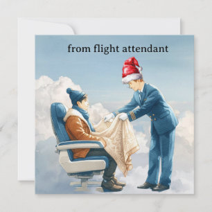 Azafata Asistencia en vuelo saludo Navidad