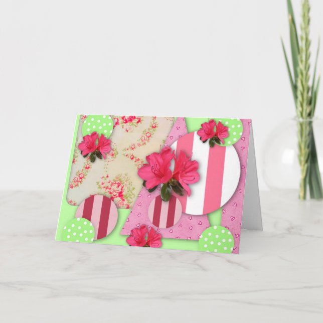 Azalea Collage Tarjeta de Pascua de Fuente Grande (Anverso)