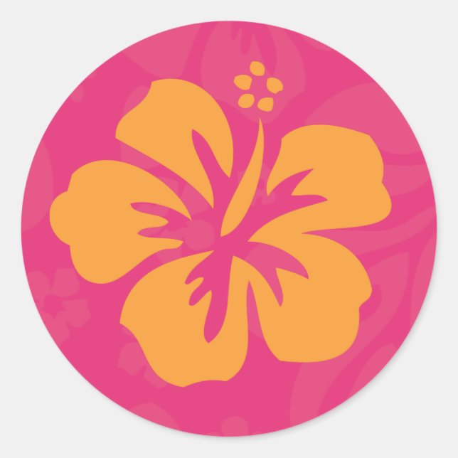 Azalea Naranja Hibiscus Pegatina (Anverso)