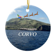 Azores: Corvo Ornamento Panorámico de Navidad