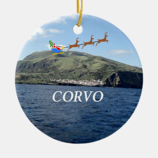 Azores: Corvo Ornamento Panorámico de Navidad (Frente)