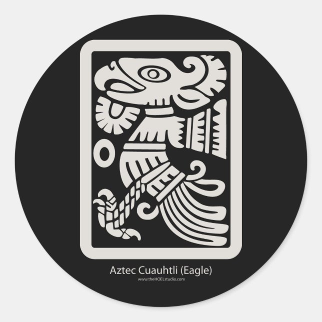 Aztec Cuauhtli - Pegatina de águila (Putty) (Anverso)