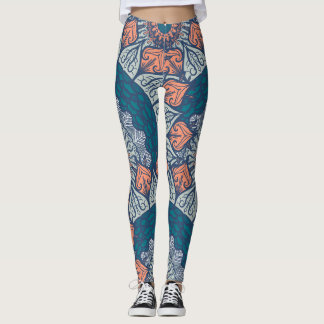Aztec Mandala leggings de yoga verde azulado y nar