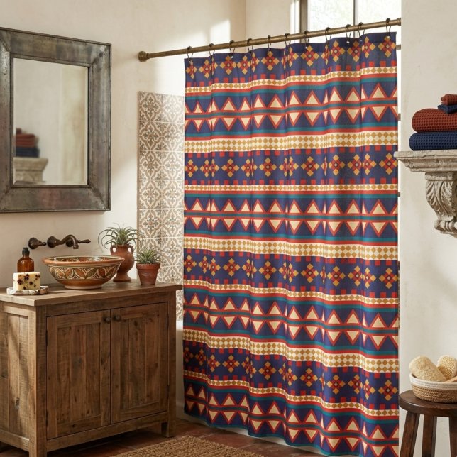 Aztec Oasis | Cortina de ducha tribal audaz (Subido por el creador)