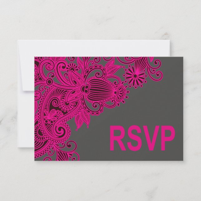 Aztec Paisley RSVP fuschia carbón vegetal (Anverso)
