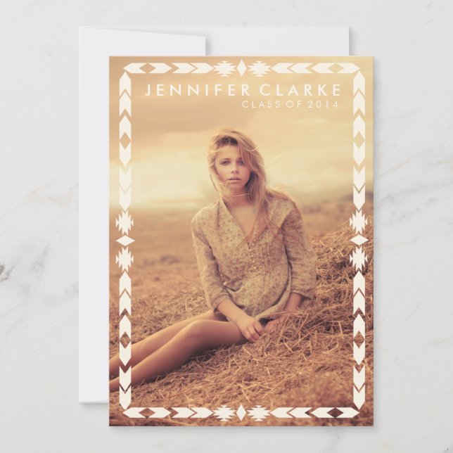 AZTEC TRIBAL GRAD | INVITACIÓN DE LA PARTE DE GRAD (Anverso)