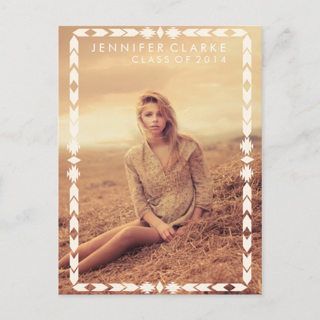 AZTEC TRIBAL GRAD | INVITACIÓN DE LA PARTE DE GRAD (Anverso)