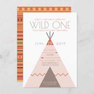 Aztec Wild One   Primera invitación de cumpleaños