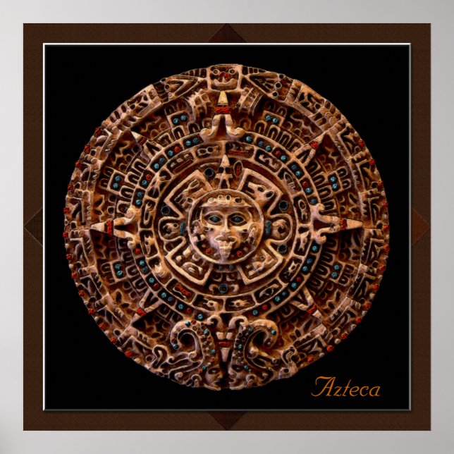 "AZTECA" Calendario Solar Maya Arte Impreso (Frente)