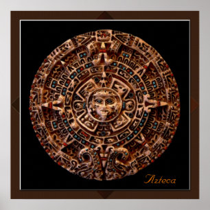 "AZTECA" Impresión artística del calendario solar 