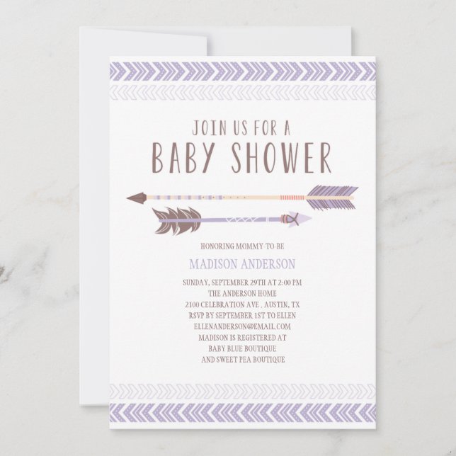 Azteca| Invitación de Baby Shower (Anverso)