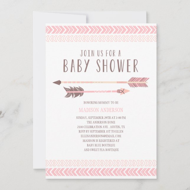 Azteca | Invitación de Baby Shower (Anverso)