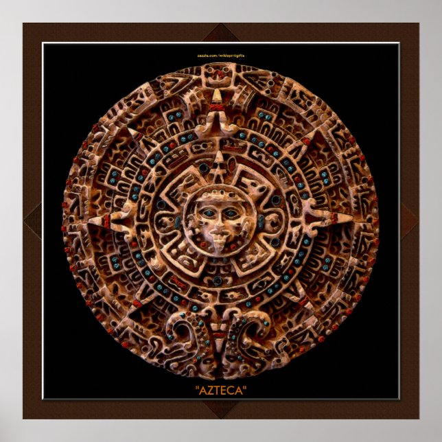 AZTECA ~ Mayan - Calendario Solar Azteca Arte Impr (Frente)