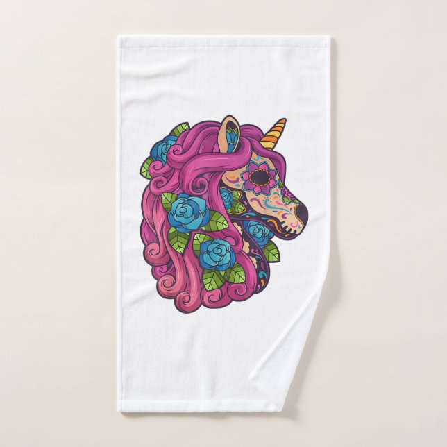 Azúcar de Unicornio Calavera México Calavera Día d (Toalla de mano)