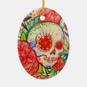 azucare el día del cráneo de decoración muerta 