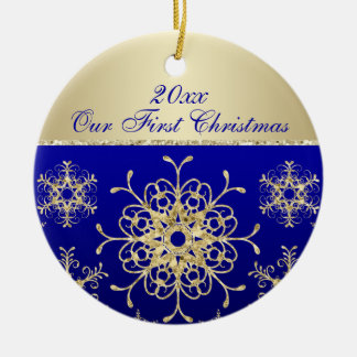 Azul, 1r ornamento del recuerdo del navidad del
