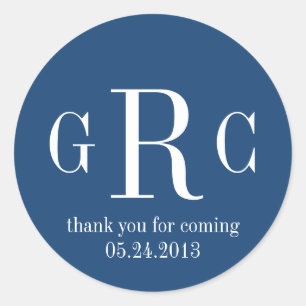 Azul 3 etiqueta de monograma inicial etiqueta de b