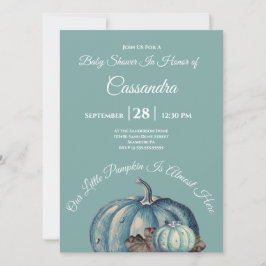 Azul acuarela Nuestra pequeña calabaza Baby Shower