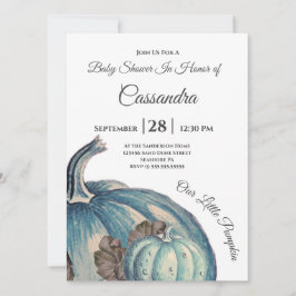 Azul acuarela Nuestra pequeña calabaza Baby Shower