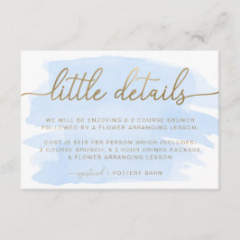 Azul acuarela Pequeña información Insertar tarjeta