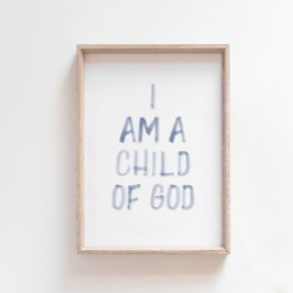 Azul acuarela Soy un niño de la impresión de Dios