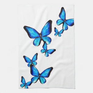 Azul acuático mariposa acuática Cocina Toallas