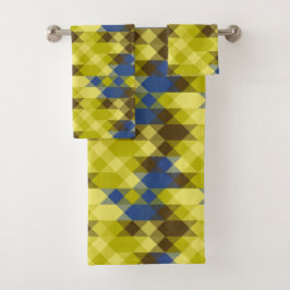 Azul Amarillo y geométrico beige