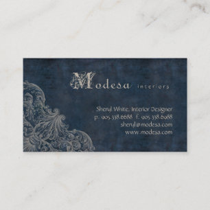 Azul antiguo del diseño interior de la tarjeta de