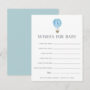 Azul Arriba en la tarjeta Air Baby Shower Wishes