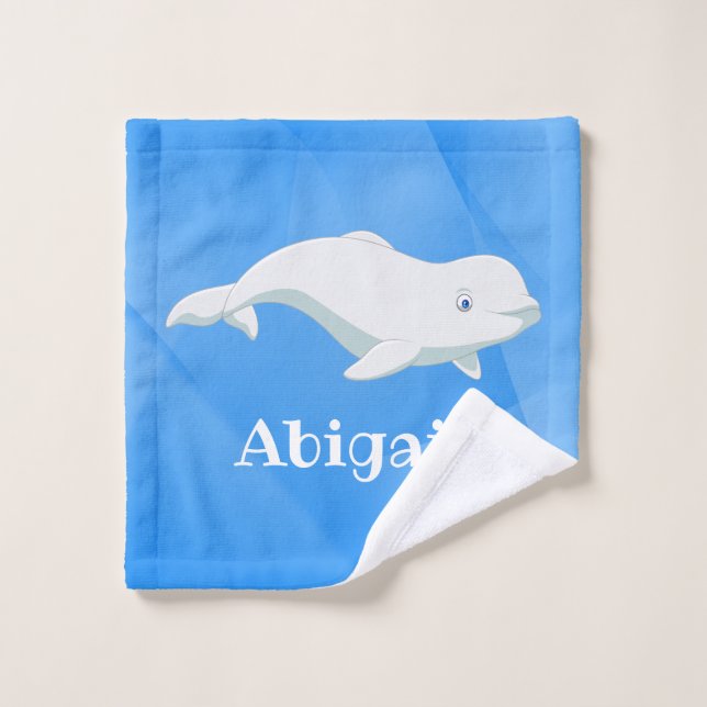 Azul ballena Beluga personalizado, océano Ártico b (Toallita)