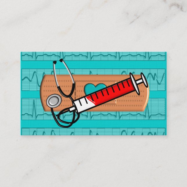 Azul Bandaid grande médico II de las tarjetas de (Anverso)