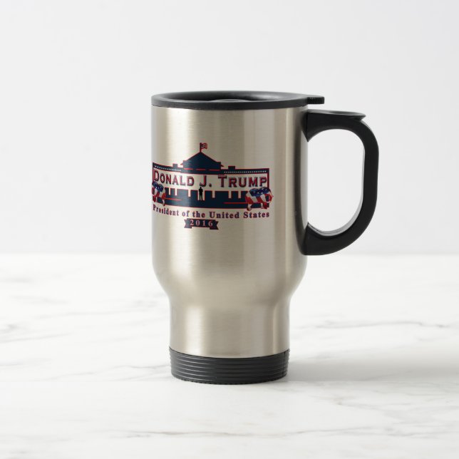 Azul blanco rojo de Donald Trump taza de café de (Derecha)