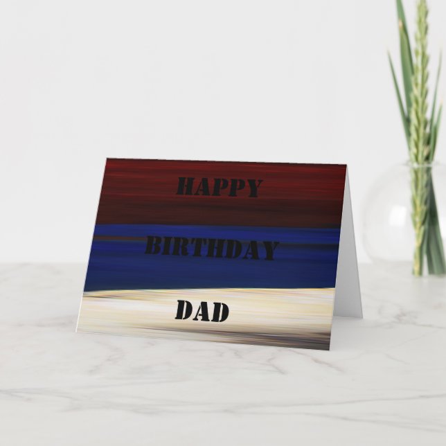 Azul blanco rojo del cumpleaños de la tarjeta (Anverso)