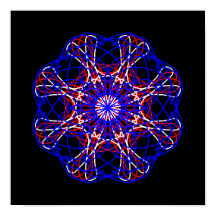 Azul blanco rojo negro abstracto arte Kaleidoscopi