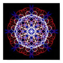 Azul blanco rojo negro abstracto arte Kaleidoscopi