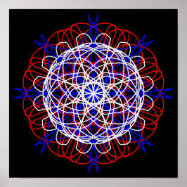 Azul blanco rojo negro abstracto arte Kaleidoscopi
