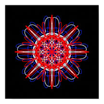 Azul blanco rojo negro abstracto arte Kaleidoscopi