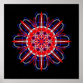 Azul blanco rojo negro abstracto arte Kaleidoscopi