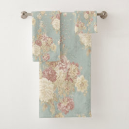 Azul Blanco y Rosa Floral Shabby Chic