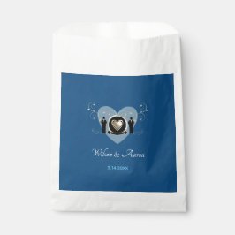 Azul Boda macho corazón dorado | Bolsas favoritas