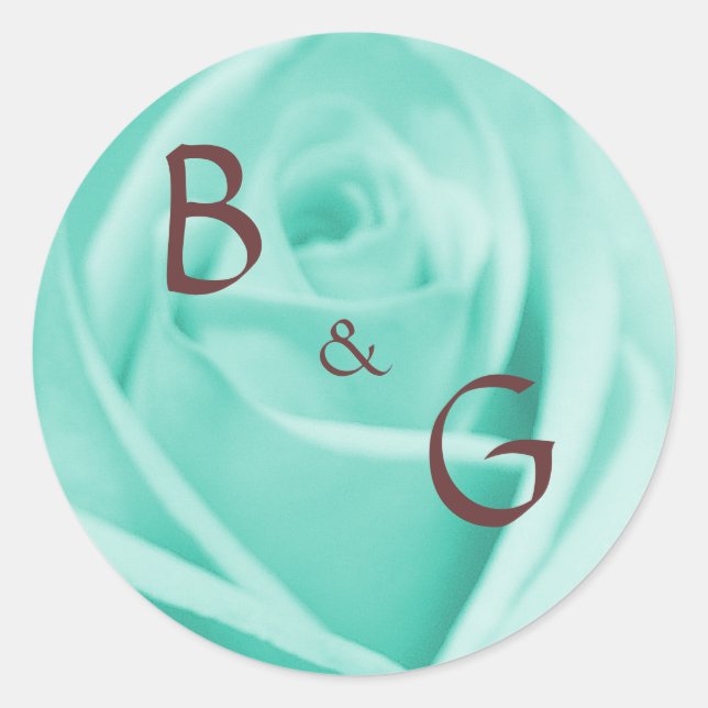 Azul boda y chocolate - pegatinas (Anverso)